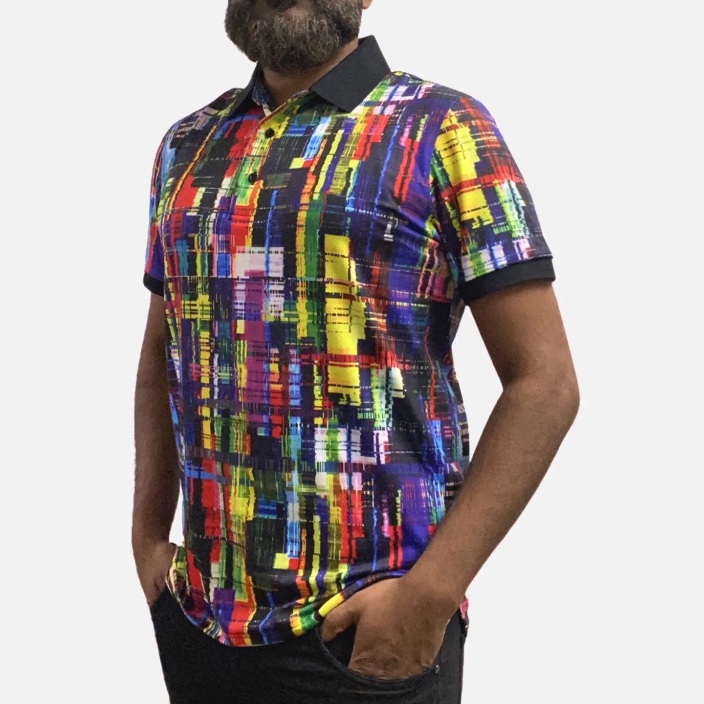 Men’s Polo Collar Multi Color Summer Stretch Shirt