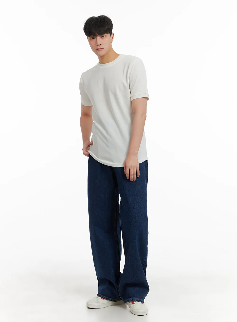 Men's Solid Basic T-Shirt IA402