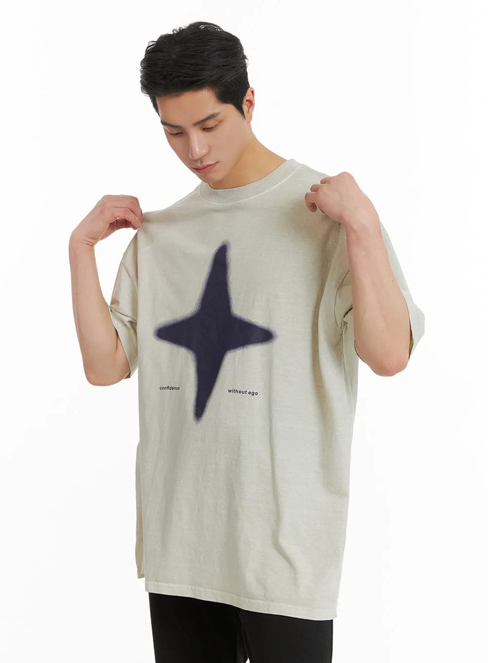 Men's Star Graphic Cotton T-Shirt IA401