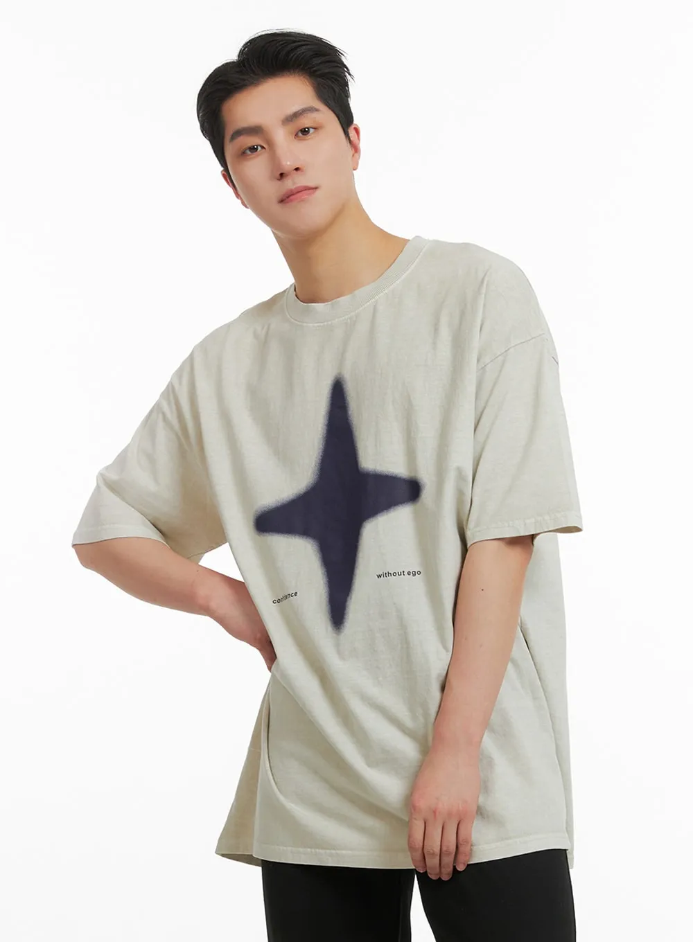 Men's Star Graphic Cotton T-Shirt IA401