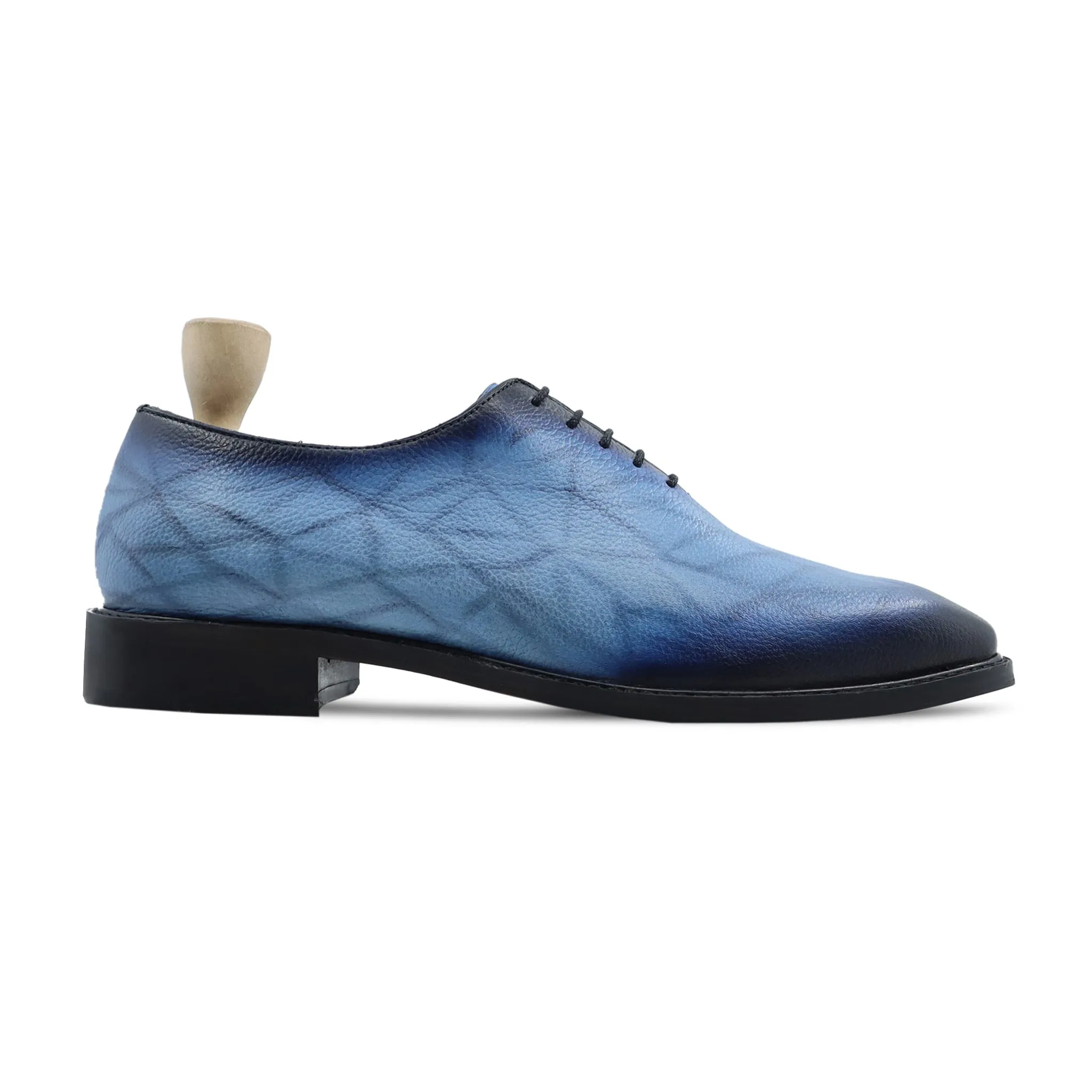 Odessa - Men's Burnish Blue Pebble Grain Wholecut Shoe