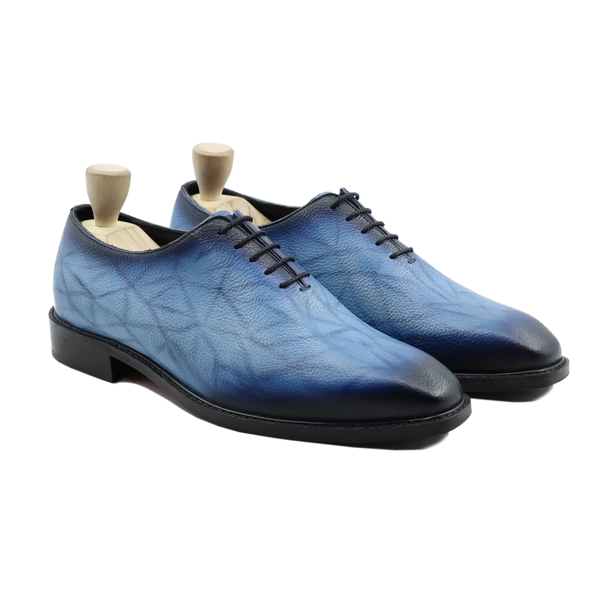 Odessa - Men's Burnish Blue Pebble Grain Wholecut Shoe