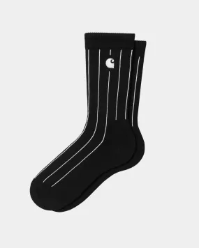 Orlean Stripe Socks | Black / White