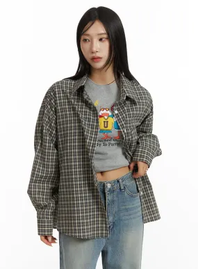 Oversized Checkered Shirt CF401