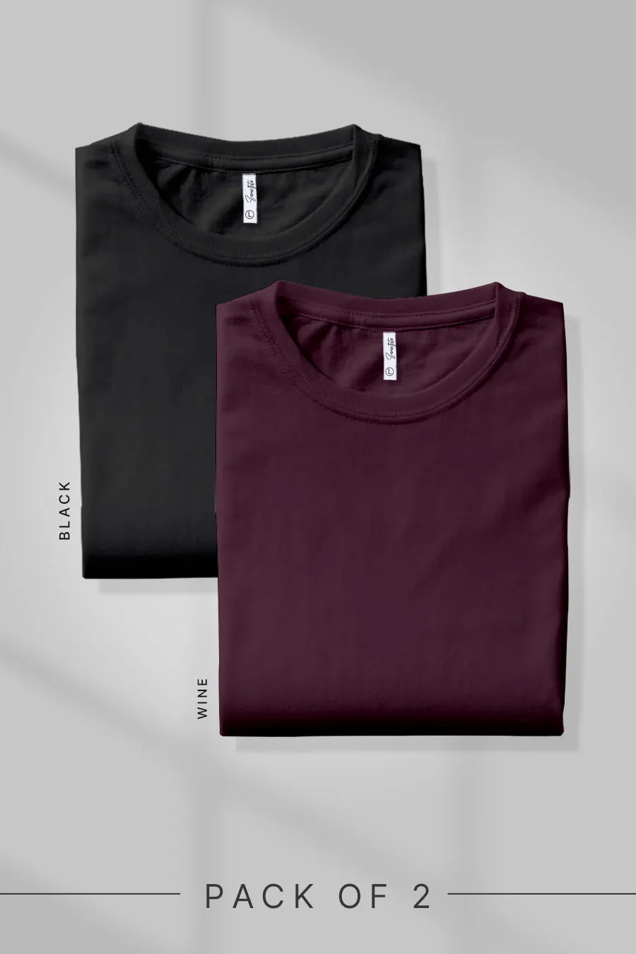 Pack 2 - Black, Wine - Classic Crew