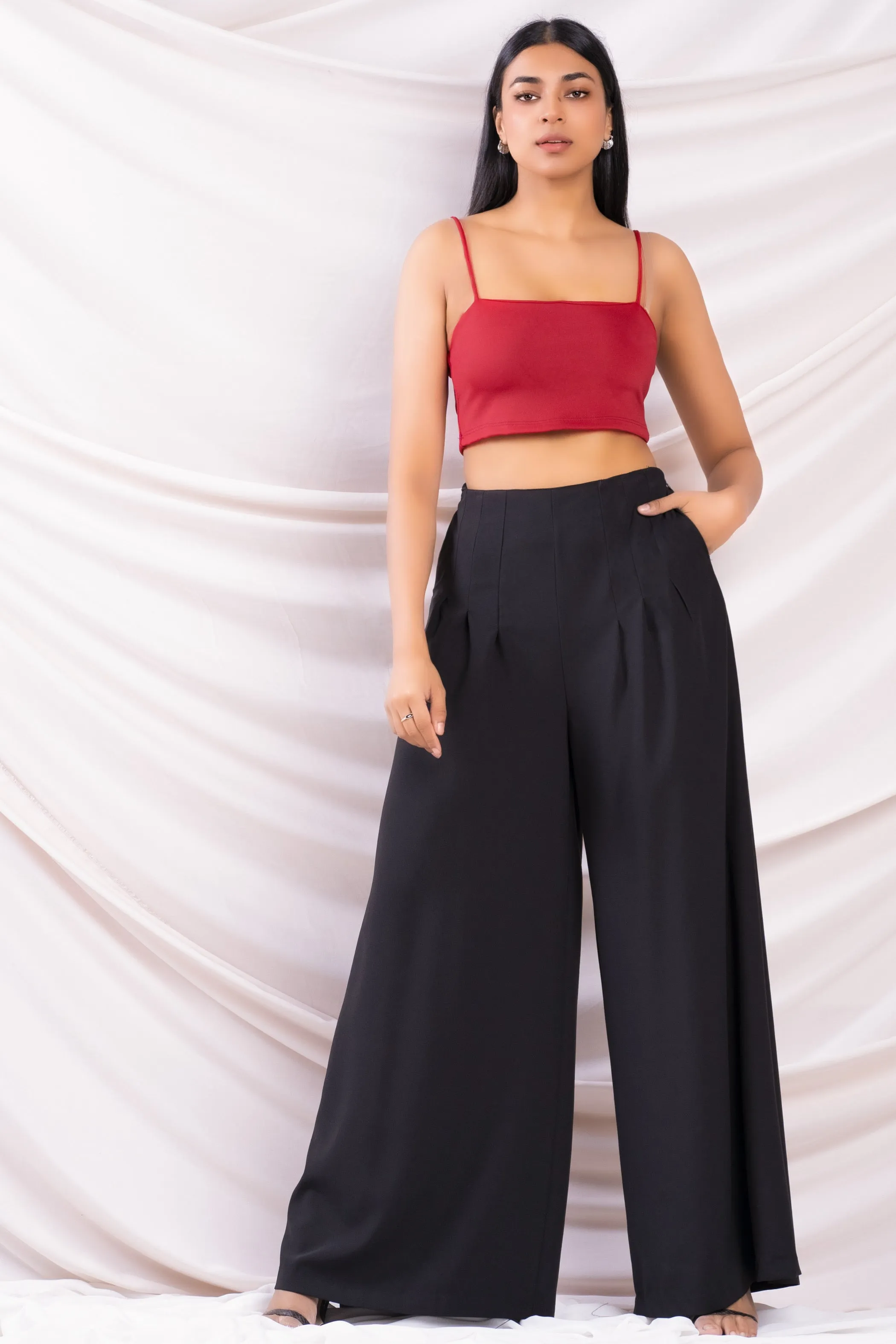 Pleated Wide Leg Pant