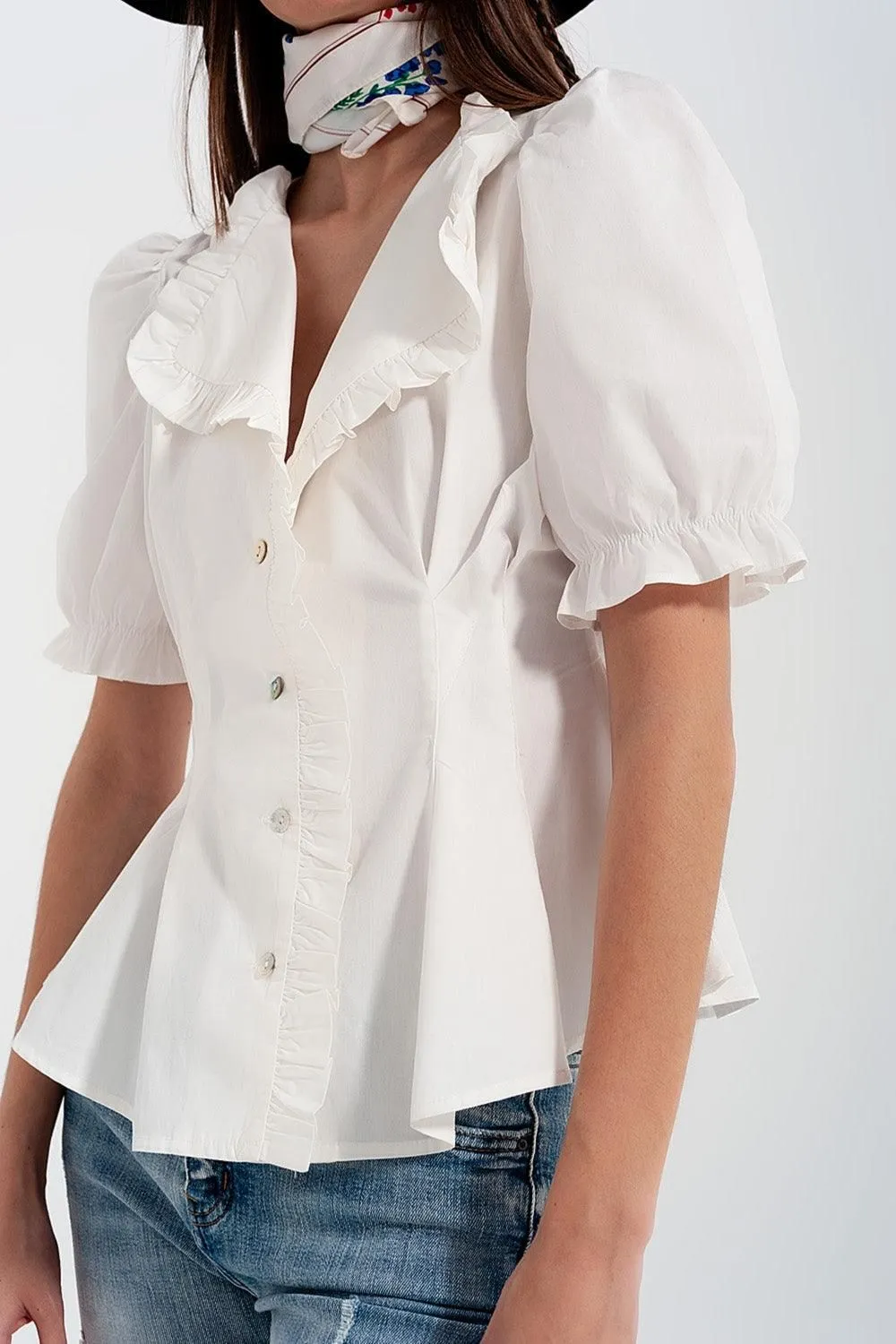 Poplin Frill Blouse