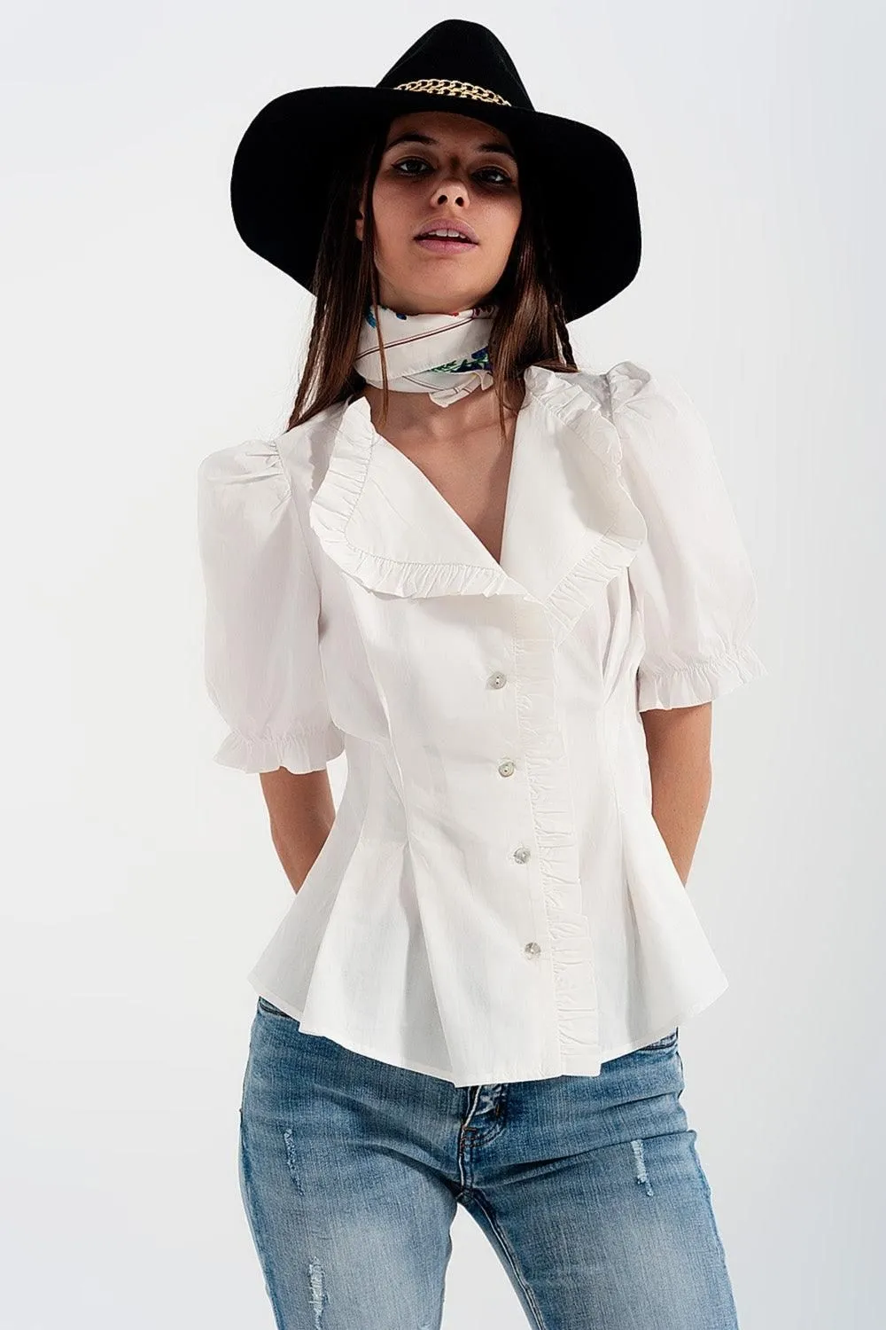 Poplin Frill Blouse