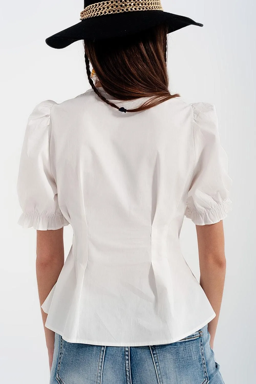 Poplin Frill Blouse