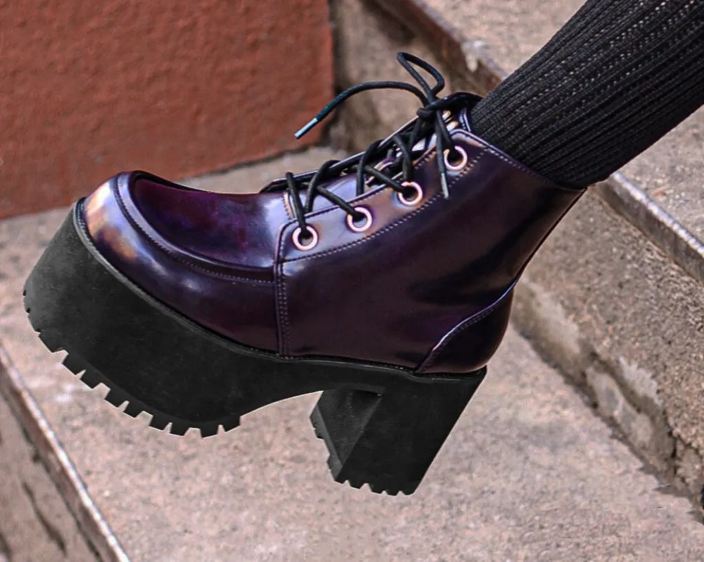 Purple Rub-Off Ankle Nosebleed Boot