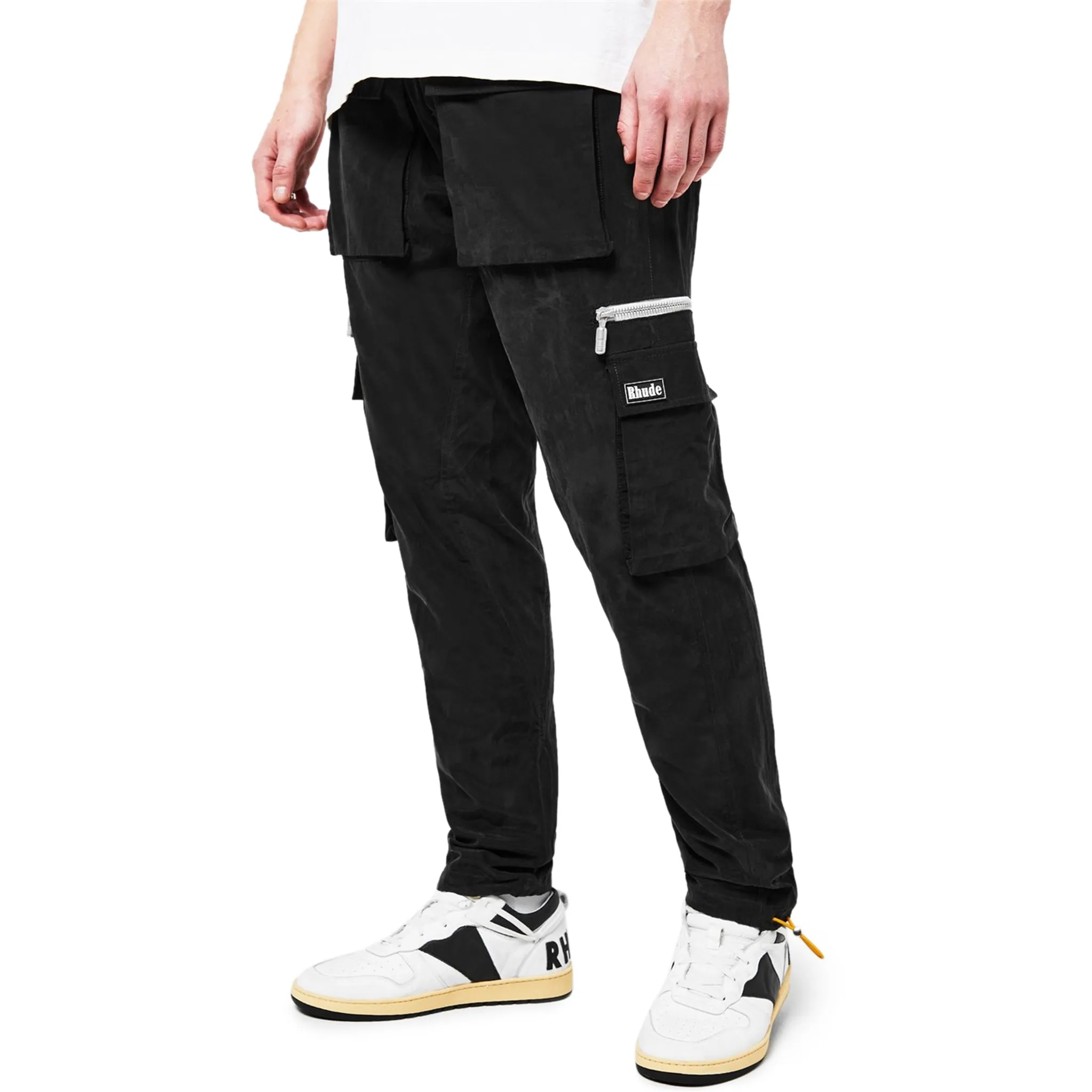 Rhude Cupro Black Cargo Pants