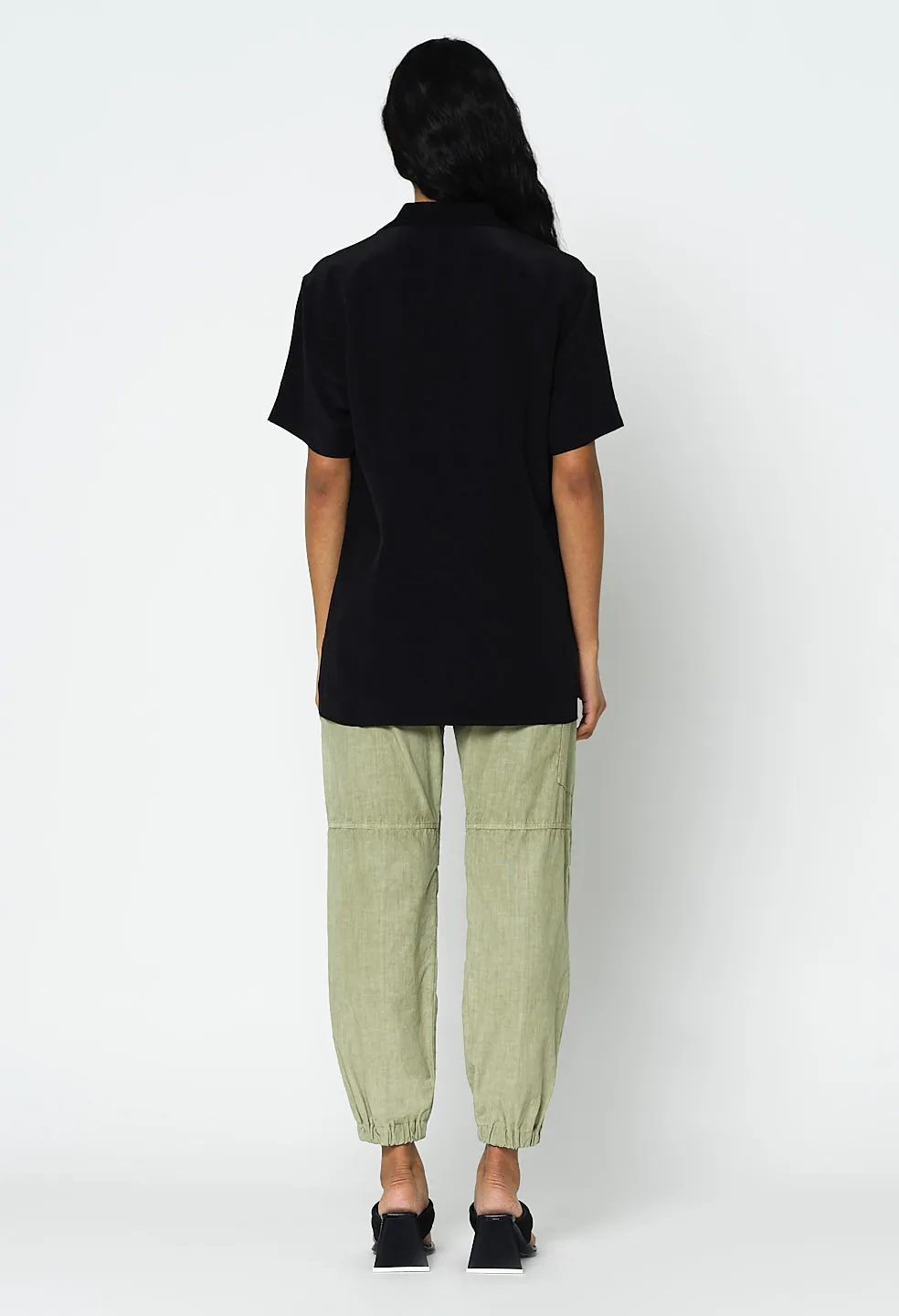 Silk Camp Shirt / Black