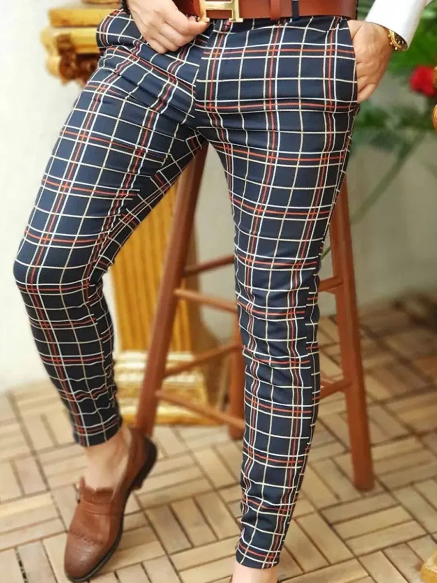 Skinny Fit Cool Plaid Pants