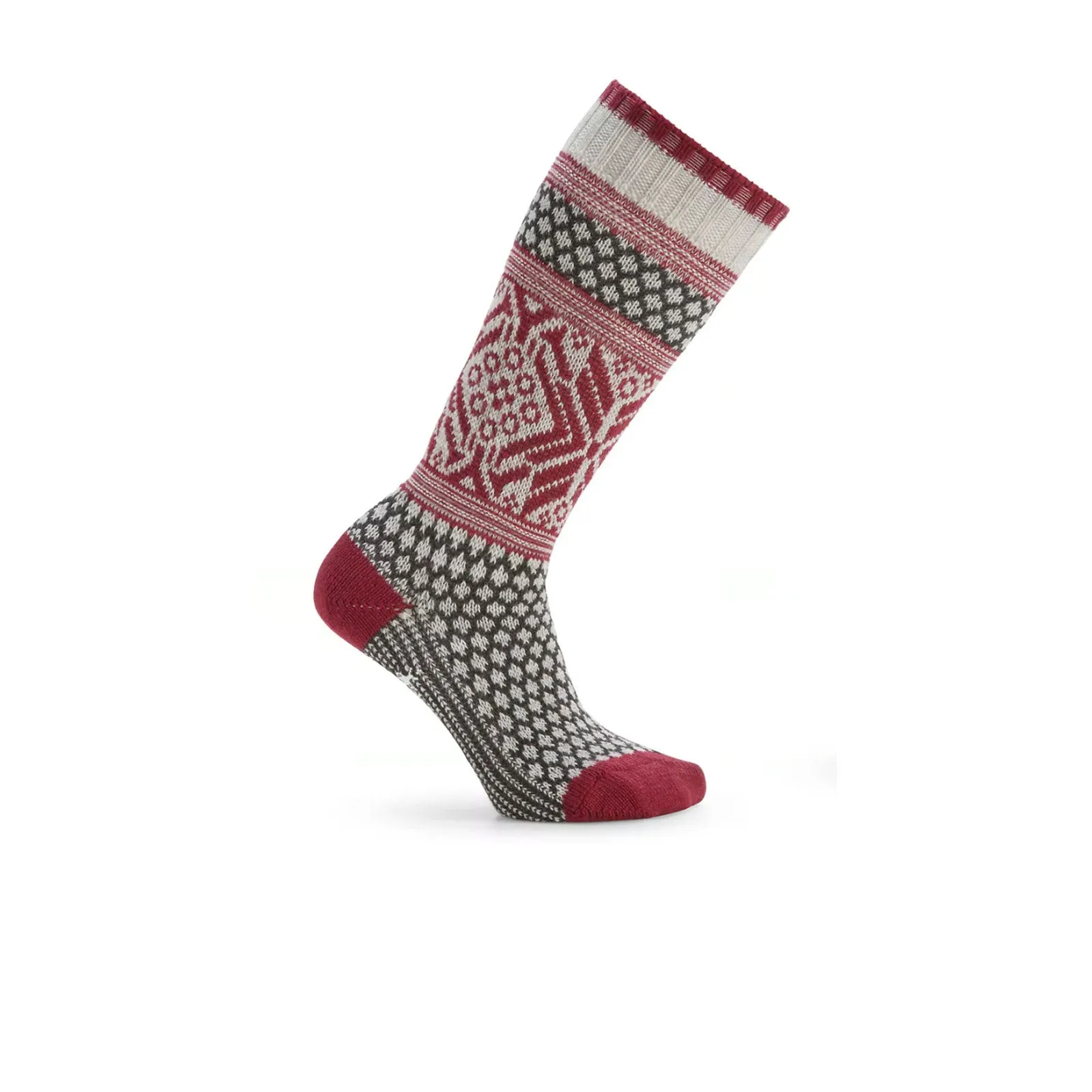 Smartwool Everyday Popcorn Snowflake Pattern Crew Sock (Women) - Ash