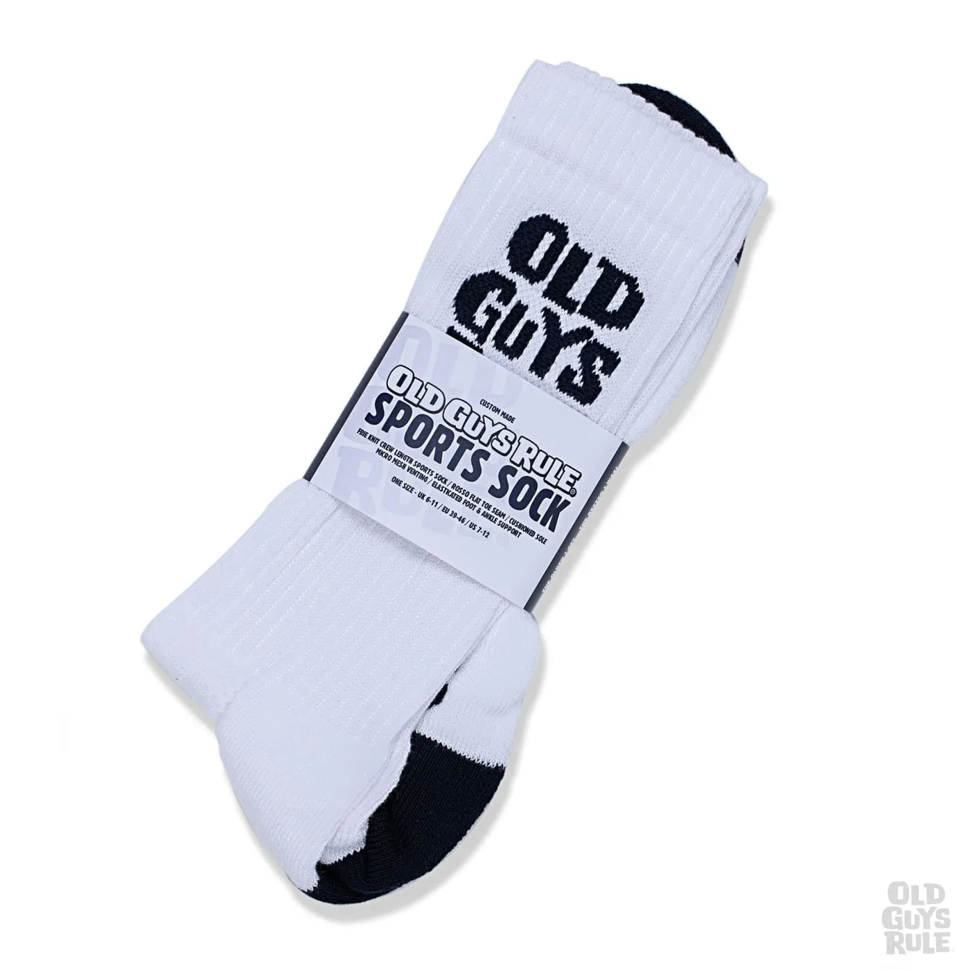 'Stacked Logo' Sports Sock - White