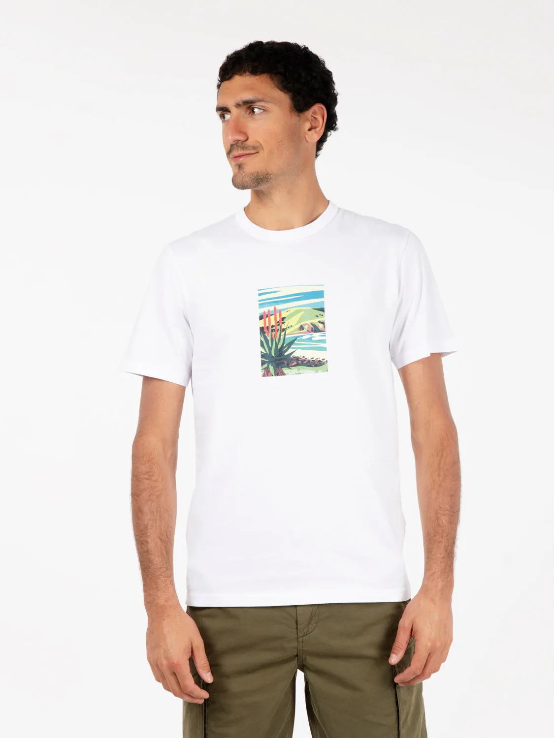 T-shirt landscape bright white