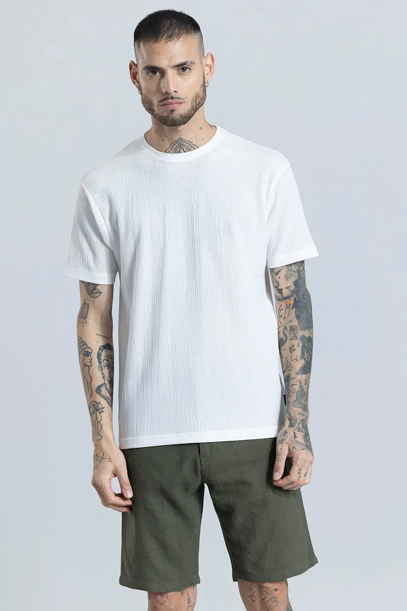 Tactile White Textured T-Shirt