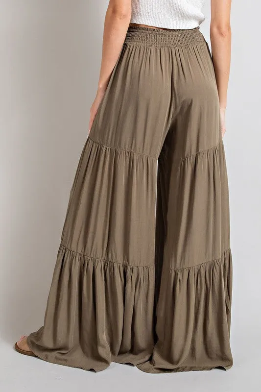 TIERED WIDE LEG PANTS