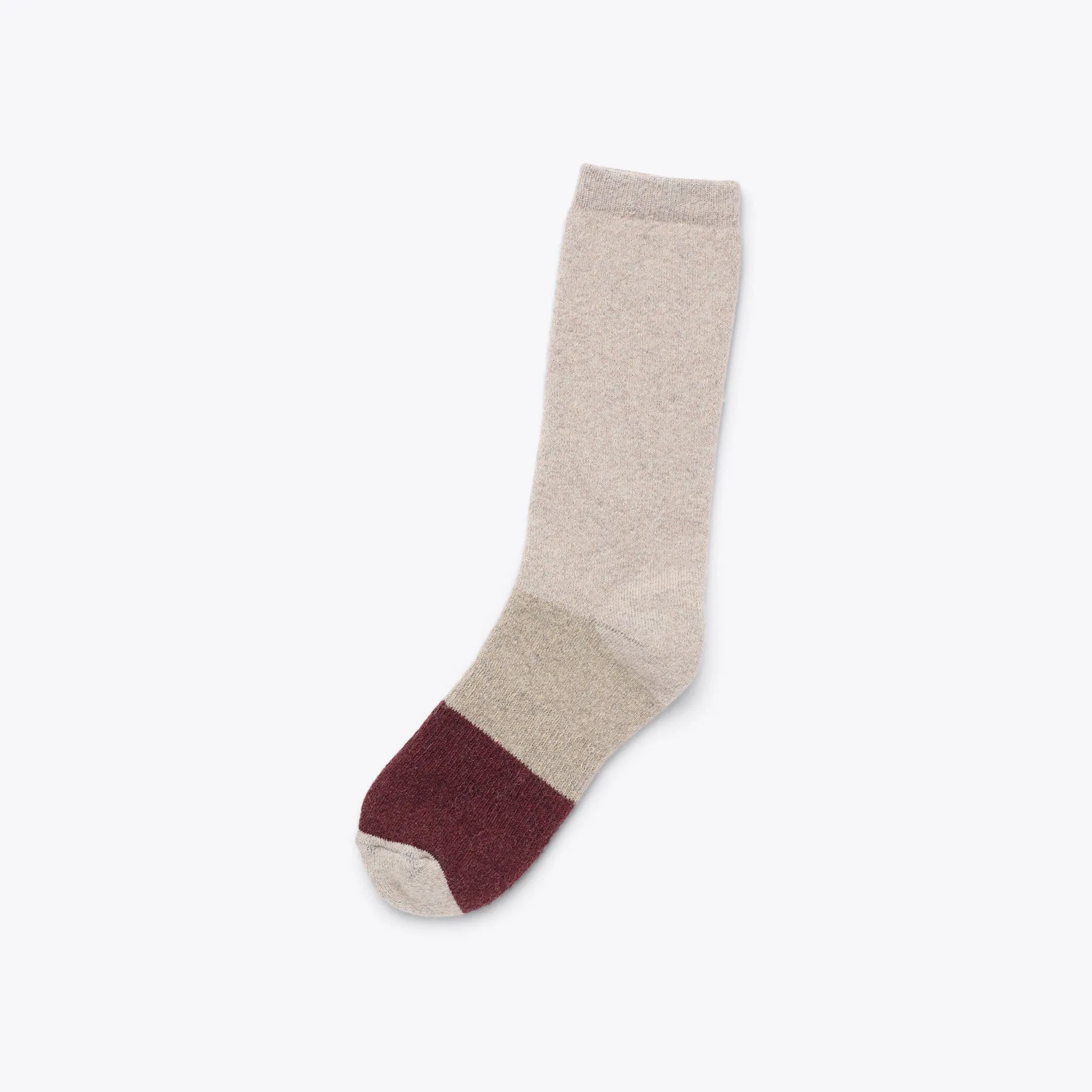 Wool Cushion Crew Hiker Sock Khaki/Burgundy