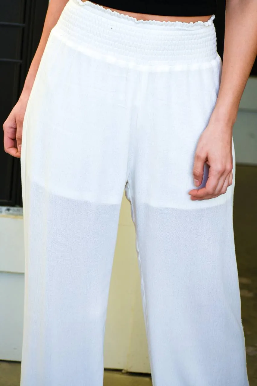 Your Name Is Power White Palazzo Pant