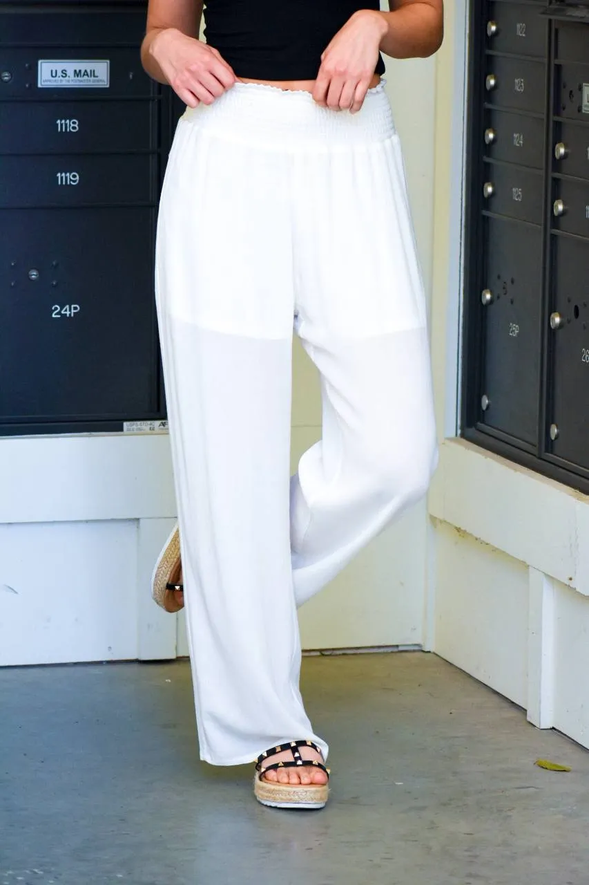 Your Name Is Power White Palazzo Pant